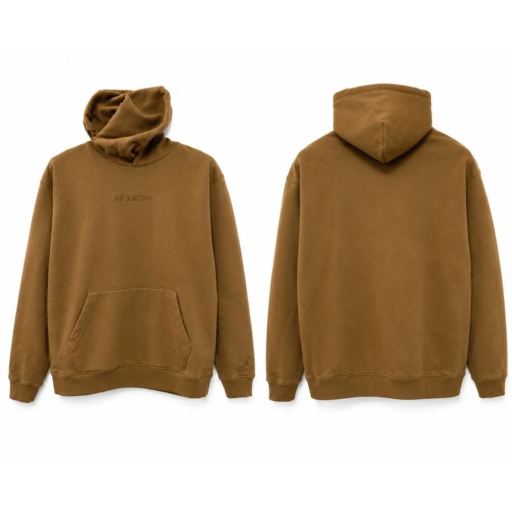 New Air Jordan Wordmark XL Men's Fleece Hoodie Light British Tan FJ1966-281